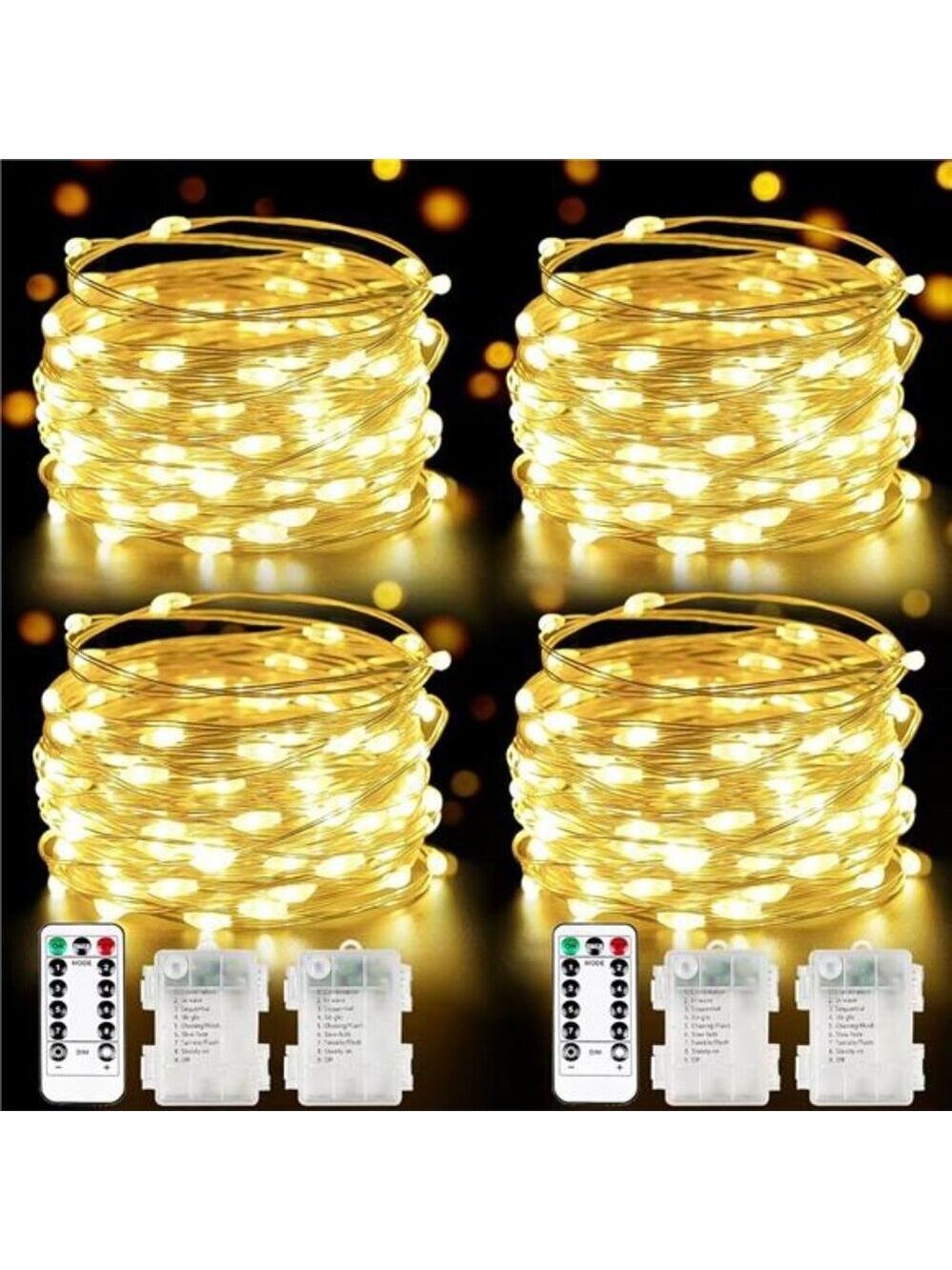 Battery operated fairy lights 33ft 100 LED twinkle string lights indoor outdoor